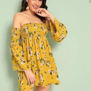 5/25$ Super cute Yellow off the shoulder Dress